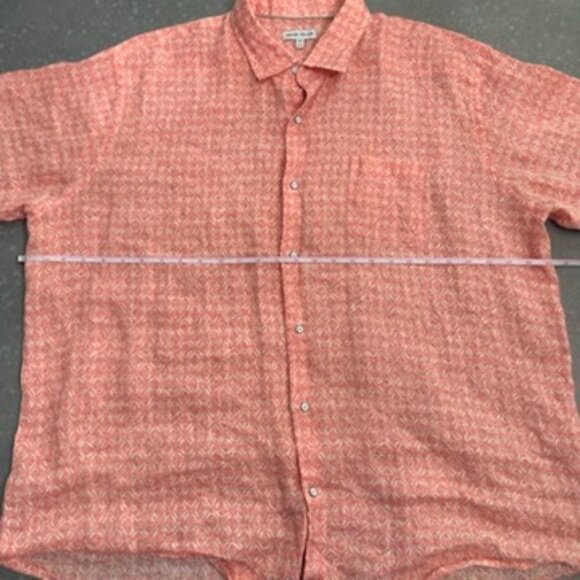 Peter Millar 100% Linen Coral Pattern Button-Down Shirt – Size XXL - Picture 9 of 10